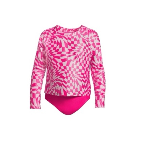 Pink Chevron Rashguard Swim Set - Picture 12 of 12